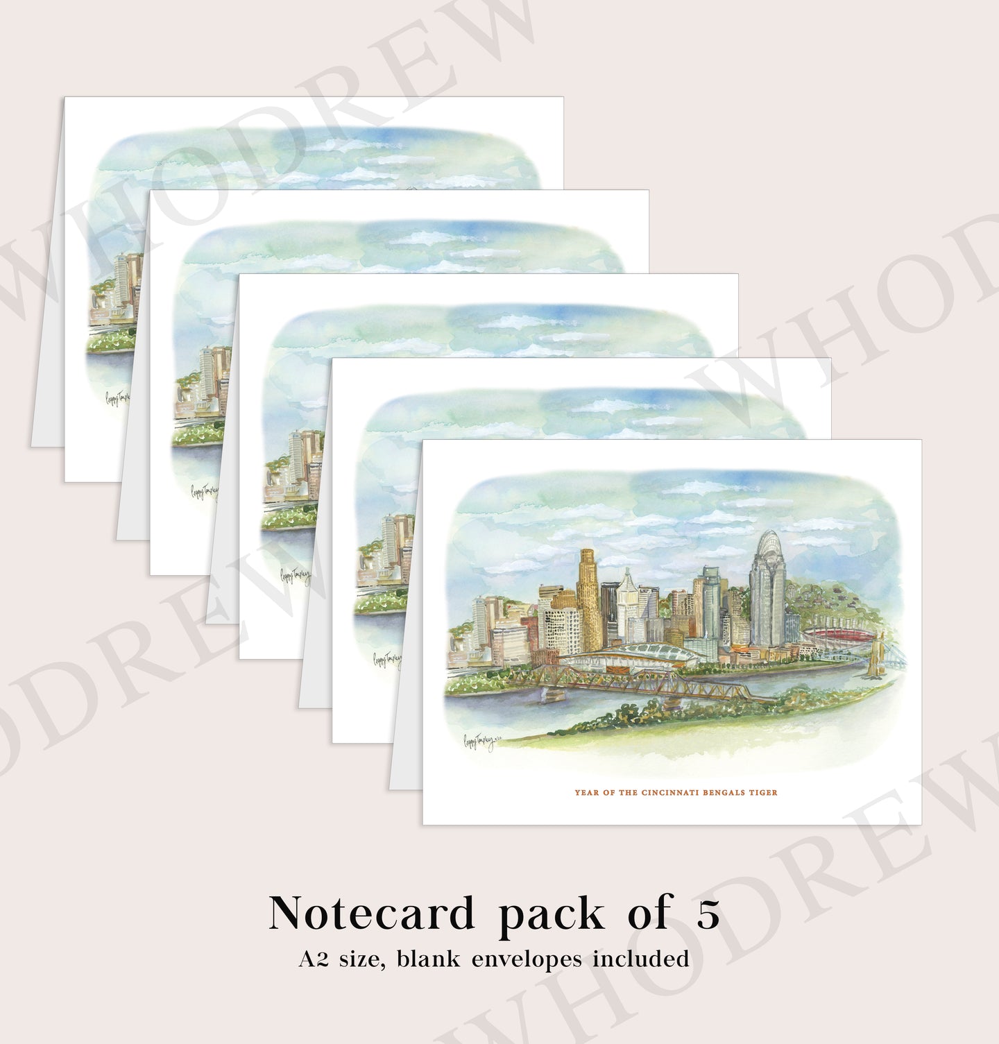 Cincinnati Skyline Print or Notecards
